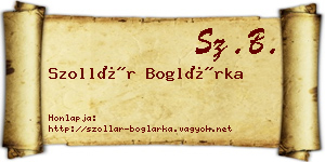 Szollár Boglárka névjegykártya