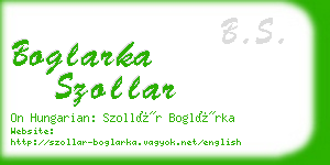 boglarka szollar business card